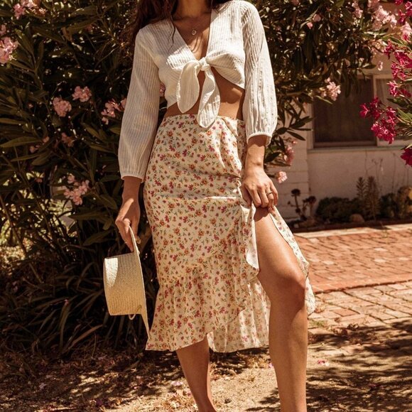 REVOLVE Lost + Wander LOVE IN BLOOM LONG SKIRT - Picture 1 of 10